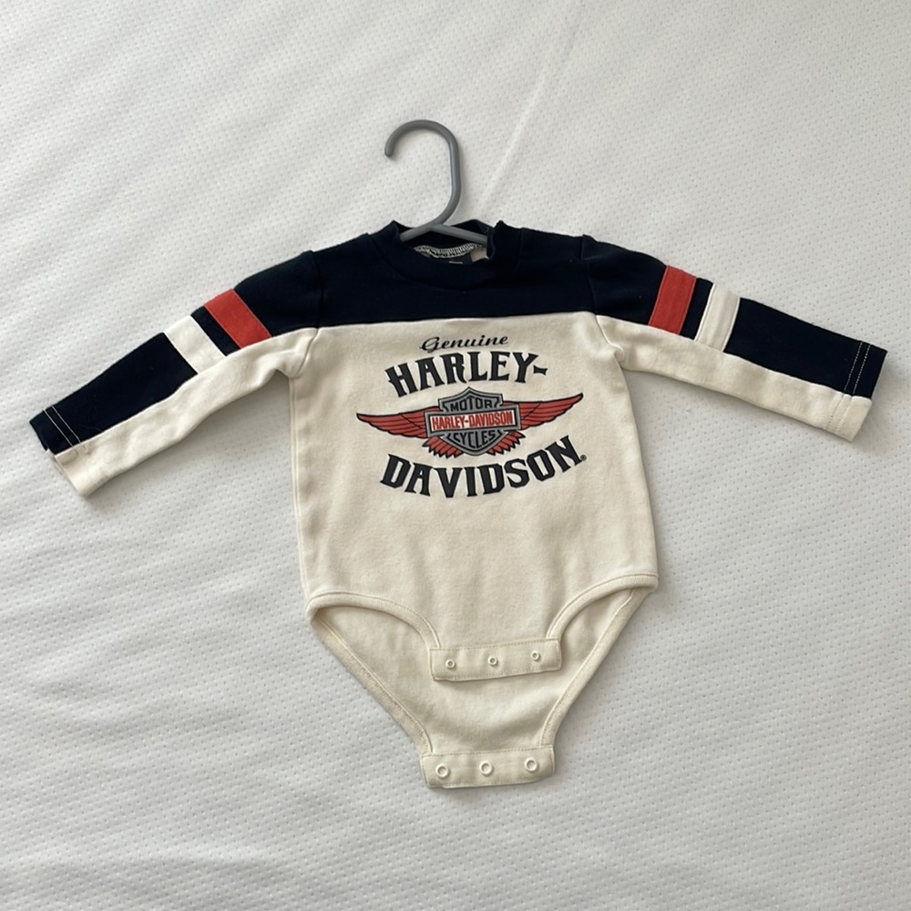 Harley Davidson onesie with bib